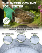 HIPULX 5-in-1 Soil Sifter Set with 5 Replaceable Stainless Steel Mesh Screen & Shovel (1/8" to 1/2"), Soil Sifter for Soils, Compost, Bonsai, Cat Litter and More（11-5/8" Diameter）