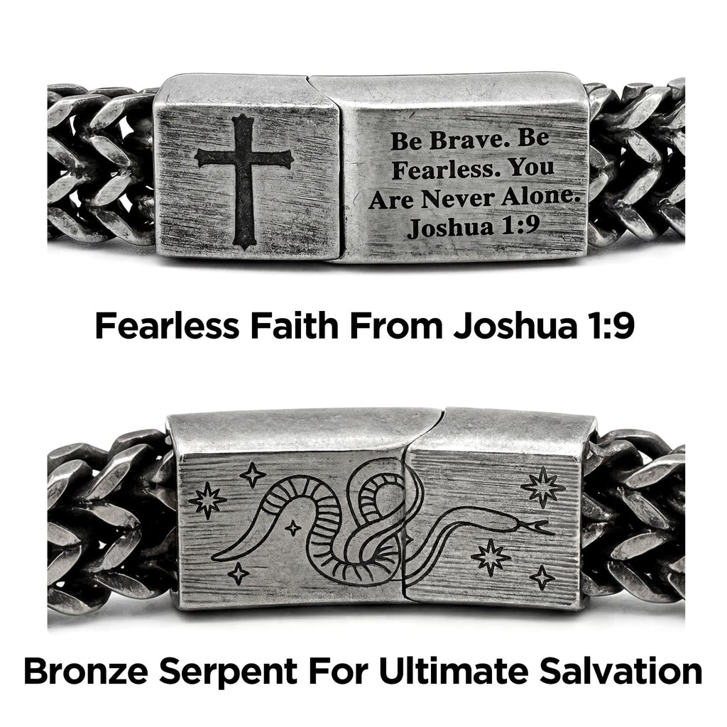 Mens Cross Bracelet Stainless Steel, Bible Verse Religious Christian Gift