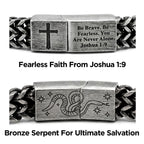 Mens Cross Bracelet Stainless Steel, Bible Verse Religious Christian Gift