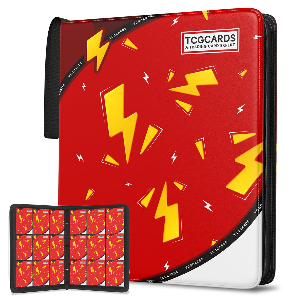 Trading Card Binder 9 Pocket,Card Binder 900 Pockets,Card Book Holder Cards with 50 Removable Sleeves,3-Ring Zip Design MTG/TCG/Sport Collectible Trading Card Albums Gifts for Boys and Girls (Red)