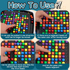 Intellectual Chess Board Game, Chess Elimination Board Game, 120 Pieces Rainbow Color Beads Board Game Interactive Strategy Board Game for Children and Adults