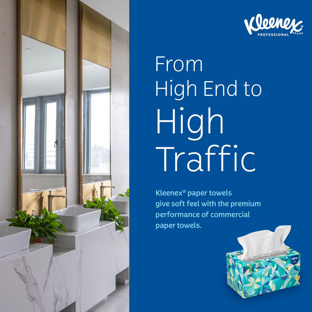 Kleenex Professional Paper Hand Towels, Bulk (01701), Premium Absorbency Pockets, Pop-Up Box, White (18 Boxes of 120 Sheets, 2,160 Sheet Total)