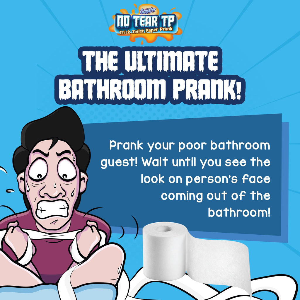 Gagster No Tear Toilet Paper Prank - Unrippable TP Roll, No Rip Toilet Paper Trick, Practical Joke for Adults & Kids, April Fools Day Gag, Novelty Toilet Paper, 1 Roll White