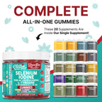 ThyroGlow Thyroid Support Gummies Selenium Iodine KSM 66 Ashwagandha L Tyrosine Vitamin D, C, B12, B6 Turmeric Blueberry Holy Basil Folate Bladderwrack by Clean Nutra