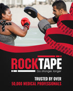 RockTape Extra Sticky 2" x 16.4' Kinesiology Tape (Logo,Black), Athletic Tape for Muscle Pain Relief, Injury Recovery, Microscopic Skin Lifting & Decompression, Sweat & Water Resistant, Hypoallergenic