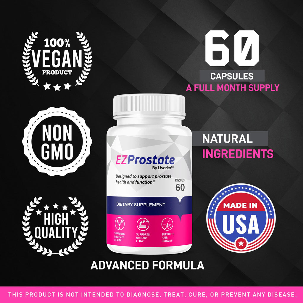 (2 Pack) EZ Prostate Supplement, EZ Prostate Capsules, EZ Prostate Pills, EZ Prostate, EZ Prostate Pills for Men, EZprostate Supplement for Men, EZ Prostate Advanced Formula, 120 Capsules for 2 Months