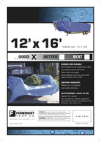 12' x 16' Foremost Tarp 81216 Blue Cut Size 5-Mil Tarp