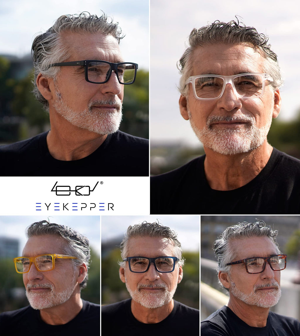 Eyekepper 5-pack Oversized Reading Glasses Square Large Frame Readers for Men and Women +3.00