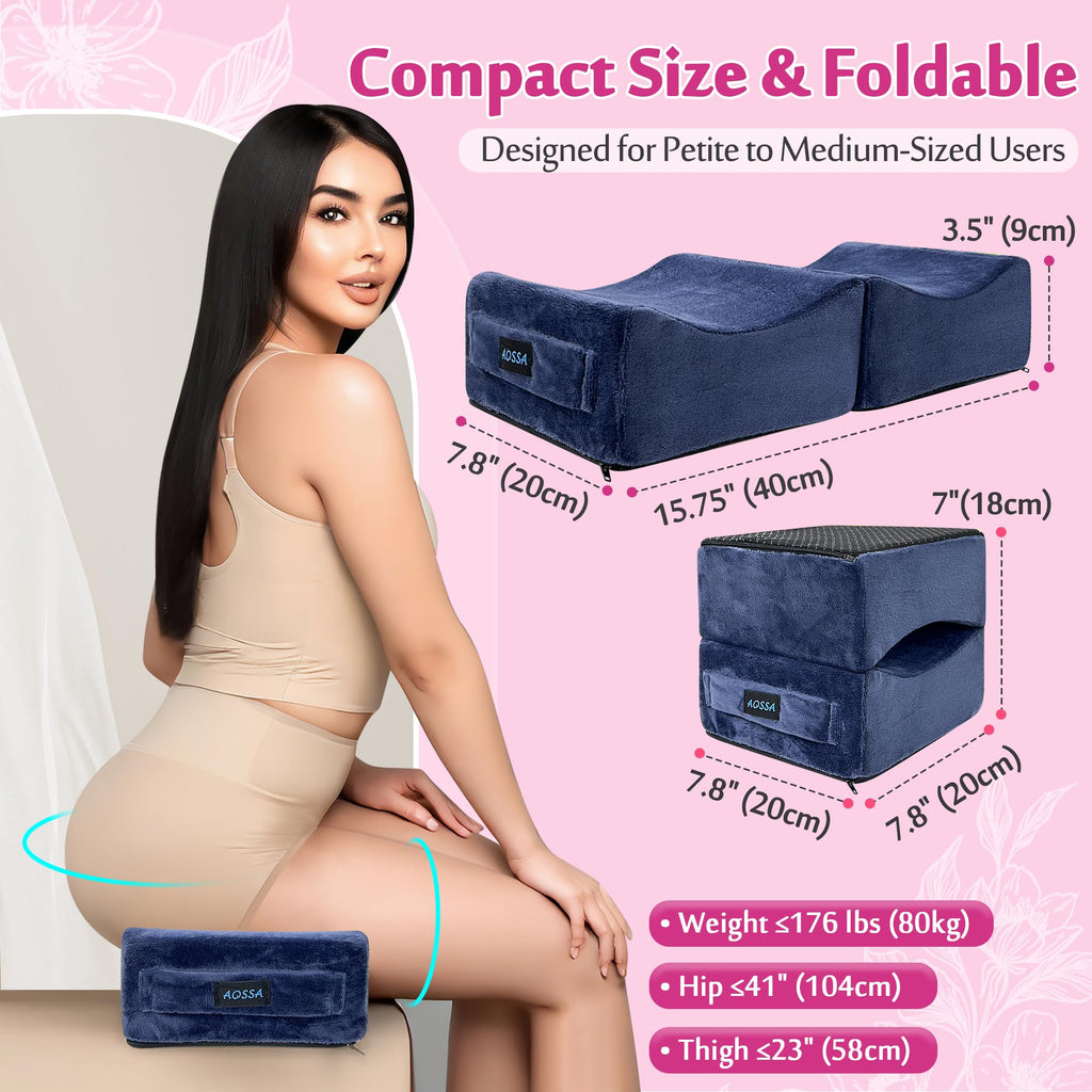 AOSSA BBL Pillow Brazilian Butt Lift Pillow After Surgery Seat Cushion Butt Pillow for Sitting Driving Post Recovery Booty Pillows Chair Butt Lift Buttocks Foam Cushion (Blue)