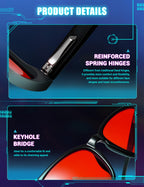 TIJN Red Lens Blue Light Blocking Glasses – Round Frame, Dual AR Coating, Computer & Gaming Eyewear for Screen Use, Clear
