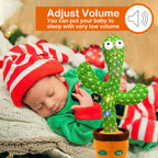 Hunfur Christmas Dancing Talking Cactus Toy Mimics Back, Cactus Baby Toy Singing Mimicking Repeating Recording Cactus Toy, Silly Sunny The Cactus with 3xAA Battery