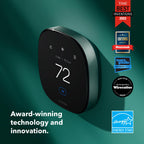 ecobee Smart Thermostat Premium with Smart Sensor and Air Quality Monitor - Programmable Wifi Thermostat - Works with Siri, Alexa, Google Assistant, Black