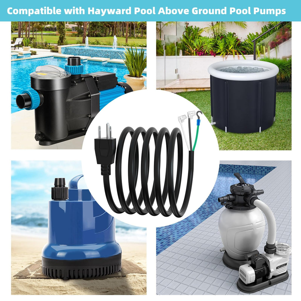 SPX1250WA Power Cord for Hayward Pool Pump Compatible with Hayward Power-Flo SP1500 Pool Pump Series (6FT)