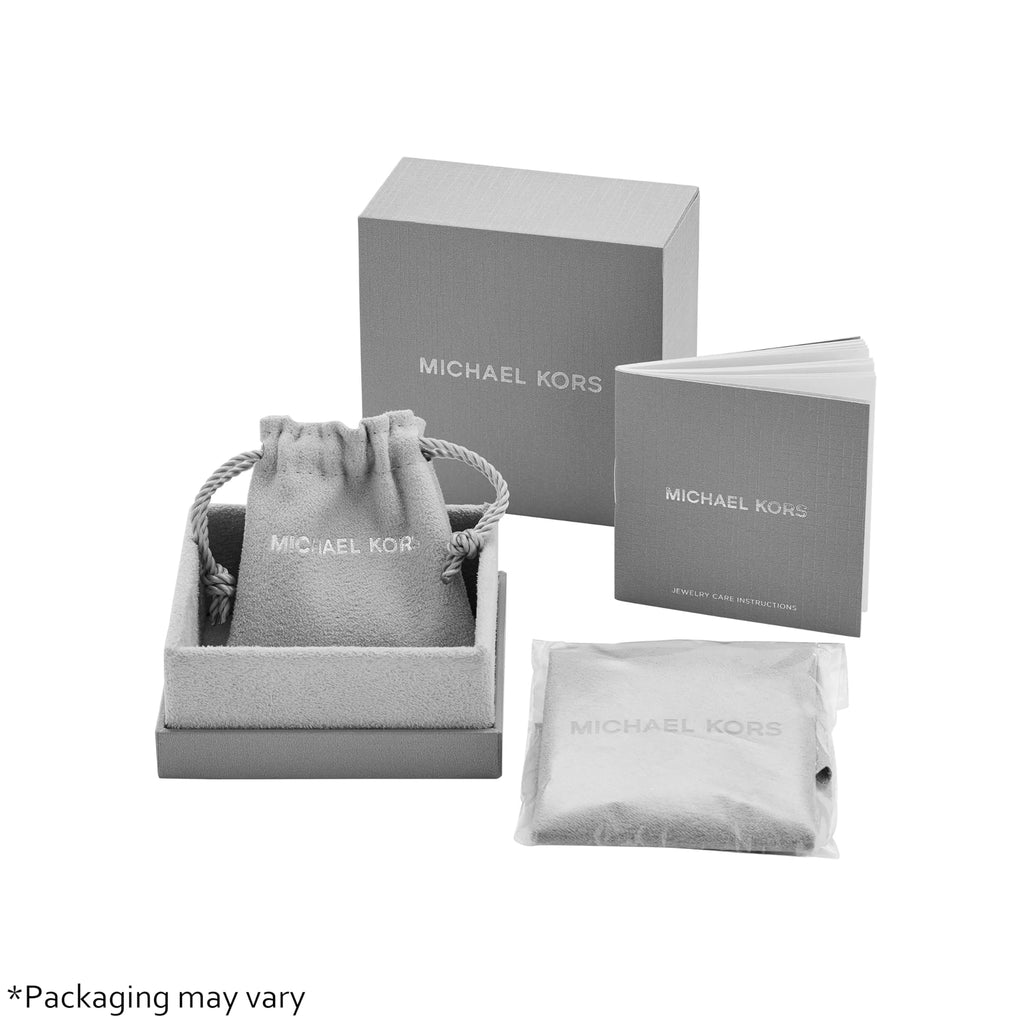 Michael Kors Logo Silver-Tone Slider Bangle Bracelet