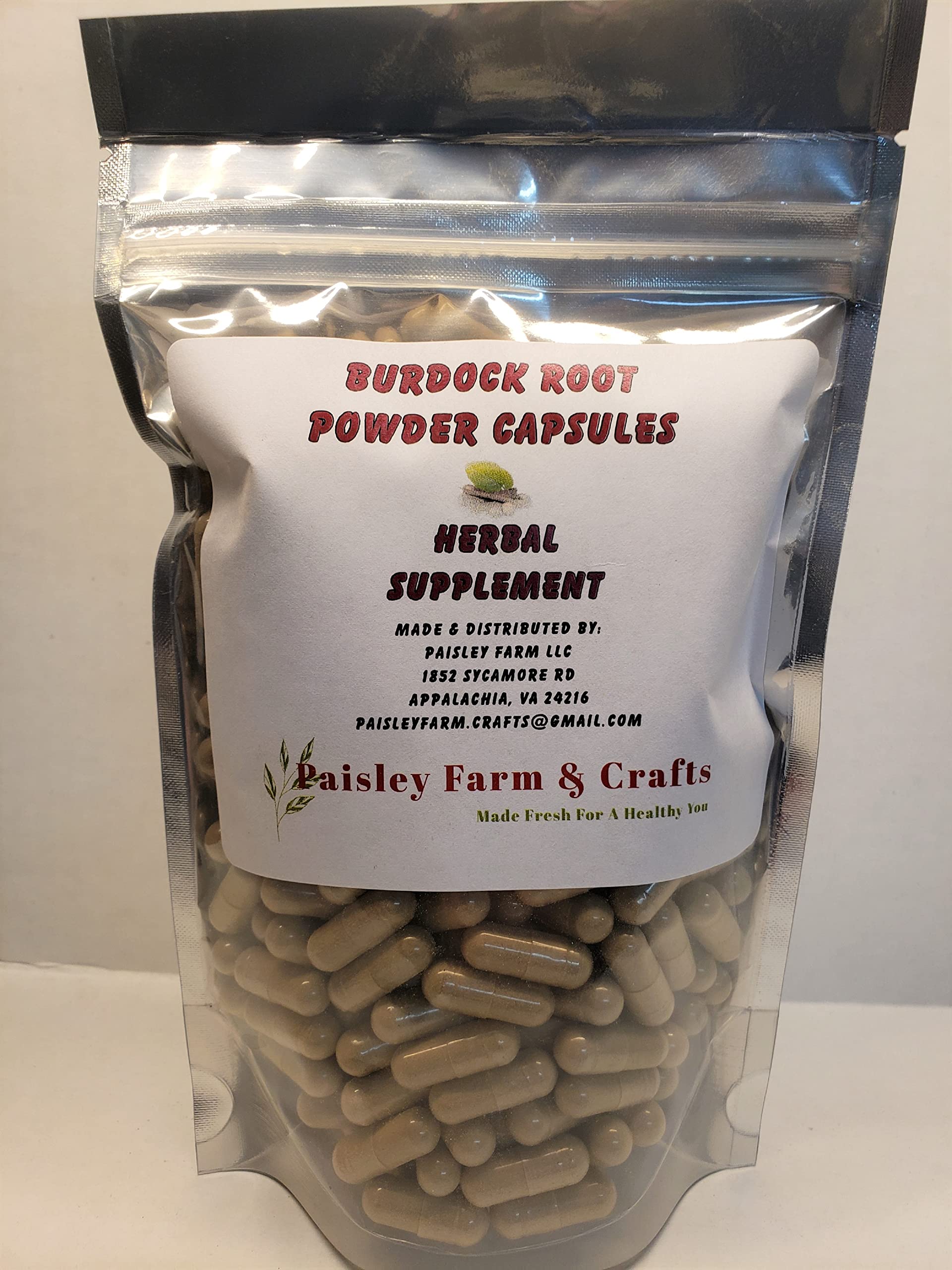 Burdock Root Capsules 300 Ct - Herbal Supplement - Made Fresh On Demand!
