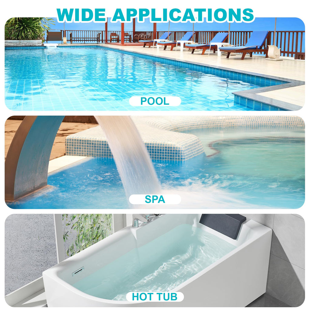 Salt-Water Pool Test Strips Kit: 150 Counts 8-in-1 for Salt Water Pool Testing Kit, Salt Pool Test Strips for Hot Tub Spa Testing Salt Chlorine pH and More