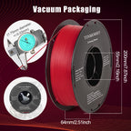TINMORRY Glass Fiber PETG Filament 1.75mm, High Impact Resistance PETG GF 3D Printing Filament, Durability & Stiffness, Matte PETG Fits for Most FDM 3D Printers, 1 KG 1 Spool, Frosted Ruby Red