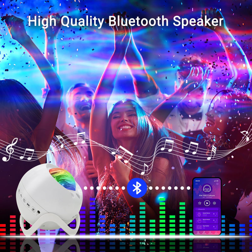 Star Projector,Northern Lights Projector,with Bluetooth Speaker,White Noise