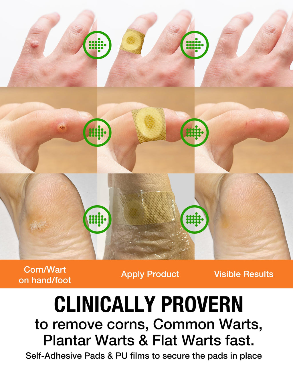 Samsali Wart Corn Remover Pads for Feet: 42 Pack Salicylic Acid Extra Strength Bandages for Plantar Warts Corns Small Callus on Feet Hands Toes - Safe Effective Treatment for Adults Teens