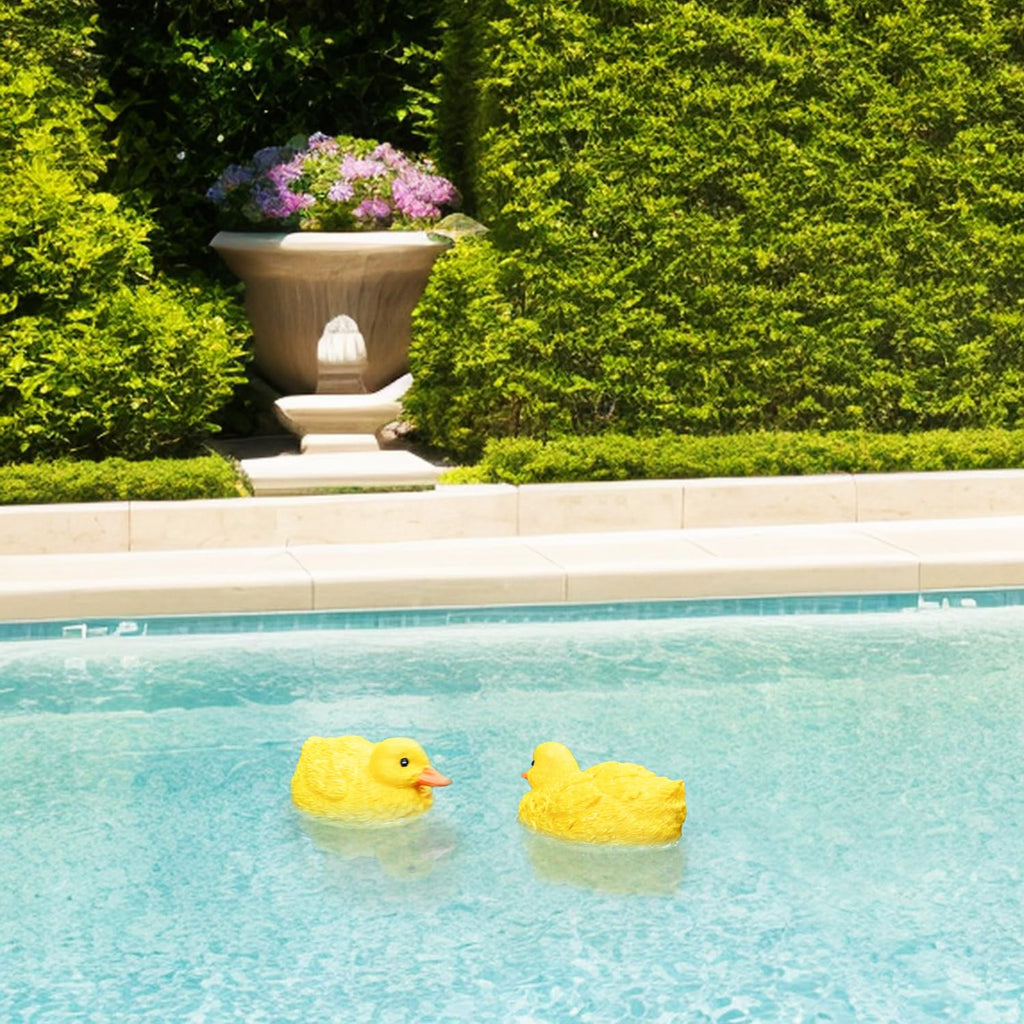 Juliahestia Pool Decorations Outdoor Duck Statue – Small Floating Pond Decor for Garden Outside Lawn Ornament Duckling Figurine Float Decorations