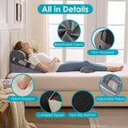 WGAKCED 3Pcs Wedge Pillow Set for After Surgery,Acid Reflux Relief, Adjustable Bed Wedge Pillows for Sleeping,Anti Snore, Memory Foam Triangle Pillow for Back&Neck&Shoulder Pain Relief, Plush Grey