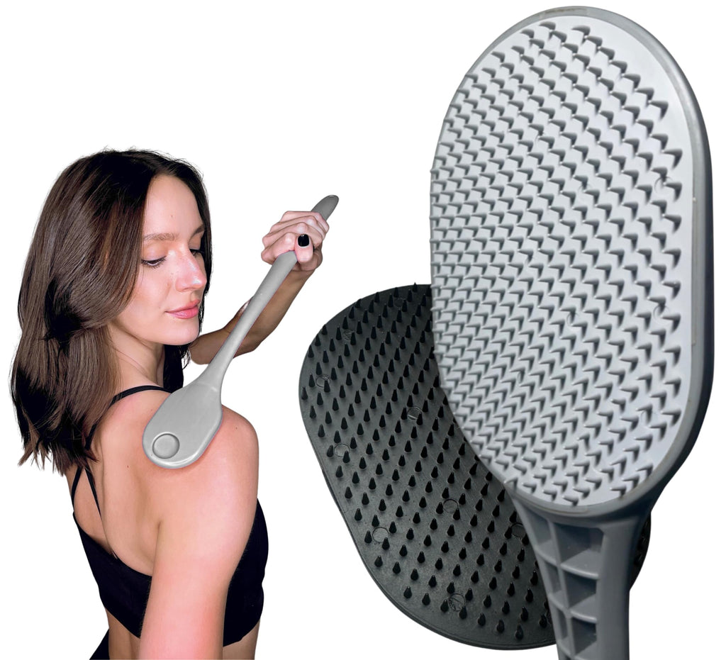 The Ultimate Back Scratcher - Large Dual-Textured Back Scratcher for Men & Women, Long Sturdy Handle, Soft & Firm Scratching Heads, Deep Satisfying Scratch for Back, Scalp & Body