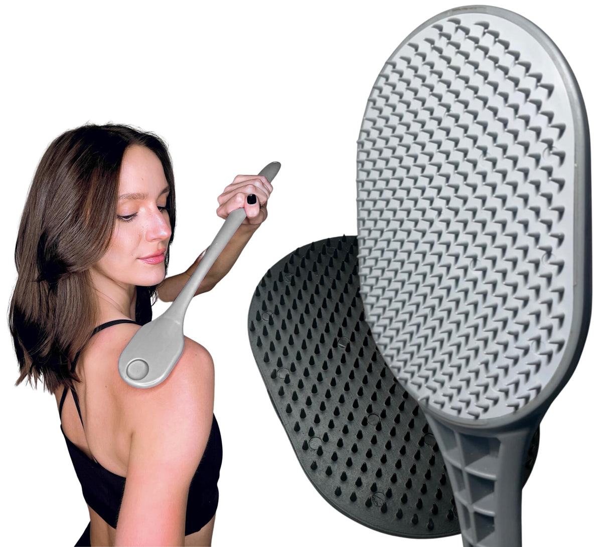 The Ultimate Back Scratcher - Large Dual-Textured Back Scratcher for Men & Women, Long Sturdy Handle, Soft & Firm Scratching Heads, Deep Satisfying Scratch for Back, Scalp & Body