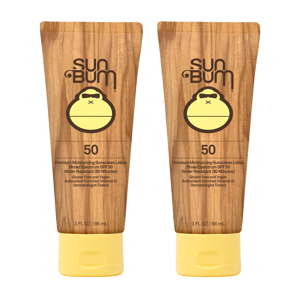 Sun Bum Original Spf 50 Sunscreen Lotion Vegan and Hawaii 104 Act Compliant (Octinoxate & Oxybenzone Free) Broad Spectrum Moisturizing UVA/UVB With Vitamin E 3 Ounce 2 Pack