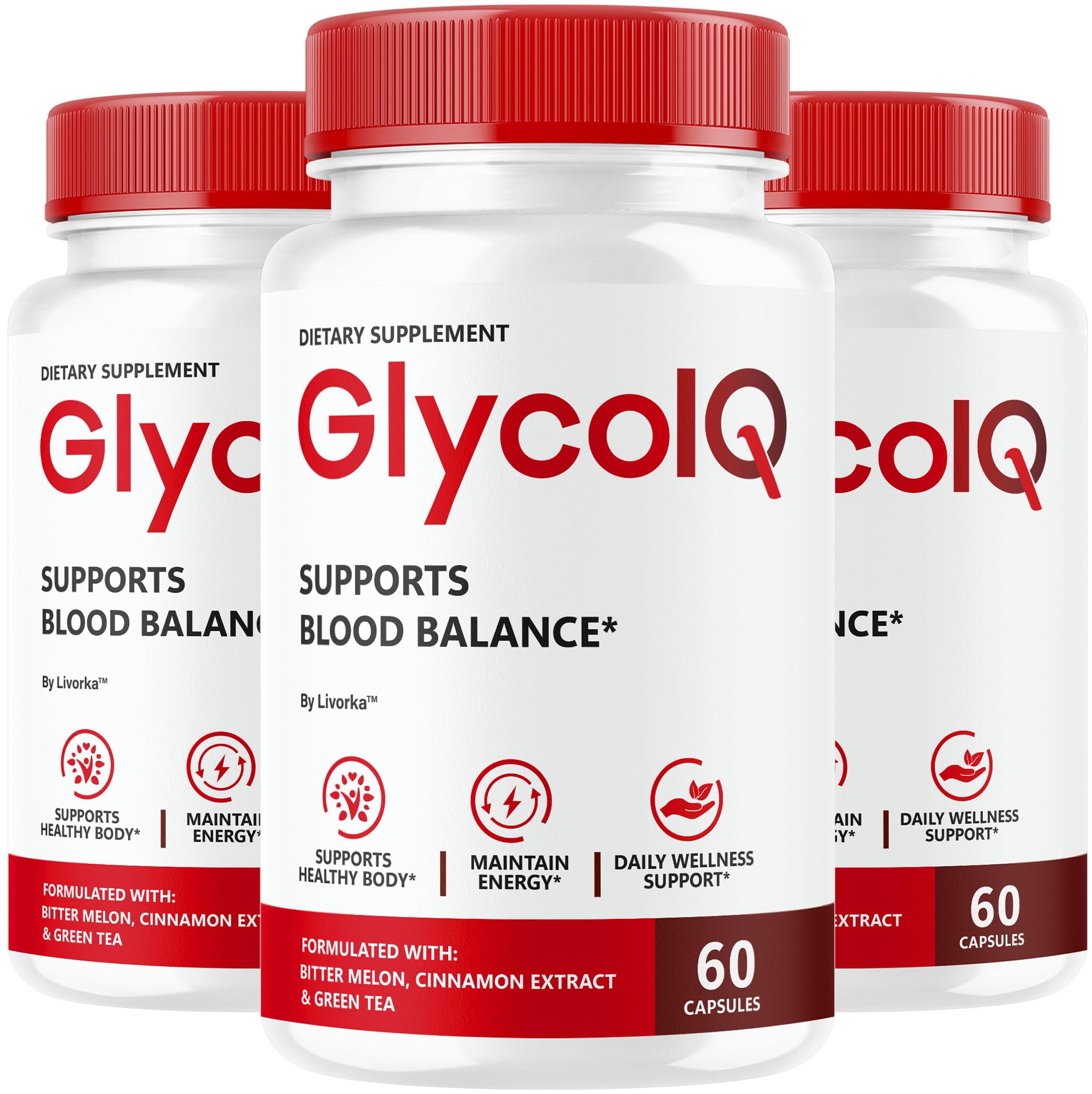 (3 Pack) GlycoIQ Capsules - Official Glyco IQ Support Supplement All Natural Premium Advanced Formula - Maximum Strength, GlycoIQ Multivitamin for Overall Health & Wellness, 180 Capsules for 3 Months