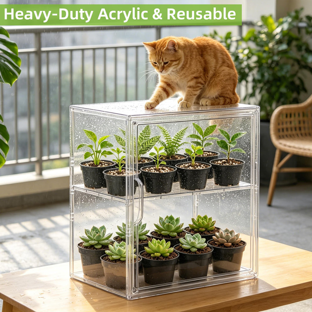 PEEKUP Mini Greenhouse Indoor with Magnetic Door, L-2tier-1pcs