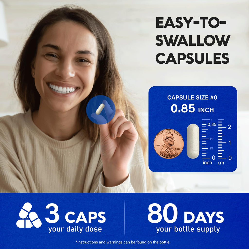 Magnesium Supplement - 5 in 1 Complex | Glycinate | Citrate | Malate | Taurate | Oxide - for Women & Men - Stress, Muscle & Heart Support - Lab Tested - Vegan, Natural, Non-GMO - 240 Capsules