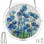 Acrylic Puzzles Sun Catcher Window Hanging, 7.5 Inch Sun Catcher Puzzle Kit for Garden Decoration DIY Acrylic Puzzle Kit Sun Catcher for Women Men Mom Birthday Gift Home Decor (Forget me not Flower)