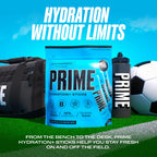 PRIME HYDRATION+ Sticks Blue Raspberry | Hydration Powder Single Serve Sticks | Electrolyte Powder On The Go | 250mg BCAAs, B Vitamins, Antioxidants | Low Sugar | Caffeine-Free | Vegan | 48 Sticks