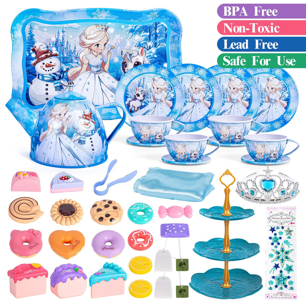 Hohosunlar Kids Tea Party Set for Little Girls Toddlers 3 4 5 6 7 8