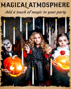 pmgro 20pcs Flameless Taper Candles with Remote, 3D Window Candle, Floating Hanging Candles with Wand, 6.3IN Led Taper Candle Battery Operated, Christmas Decor for Home Wedding,Halloween