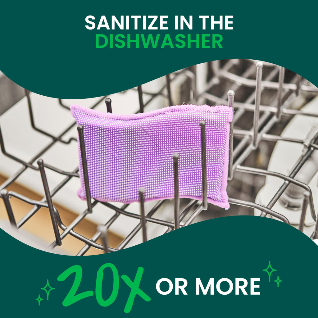 Scotch-Brite Stay Clean Scrubber Pads, Non-Scratch Dish Sponges for Kitchen Cleaning, 12 Count, Rinses Clean, Odor-Resistant, Safe on Non-Stick Cookware, Pots, Pans, and Glassware