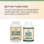 Organic Lions Mane Mushroom Capsules (300 Count), for Focus Support and Immune Health, Third Party Tested and Grown in The USA - by Double Wood
