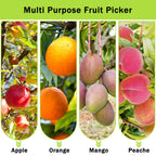 UQM 12.8FT Fruit Picker Pole Adjustable with Basket Harvest Bag