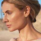 Gacimy Gold Silver Huggie Hoop Earrings Set for Women, 13MM CZ Hoops