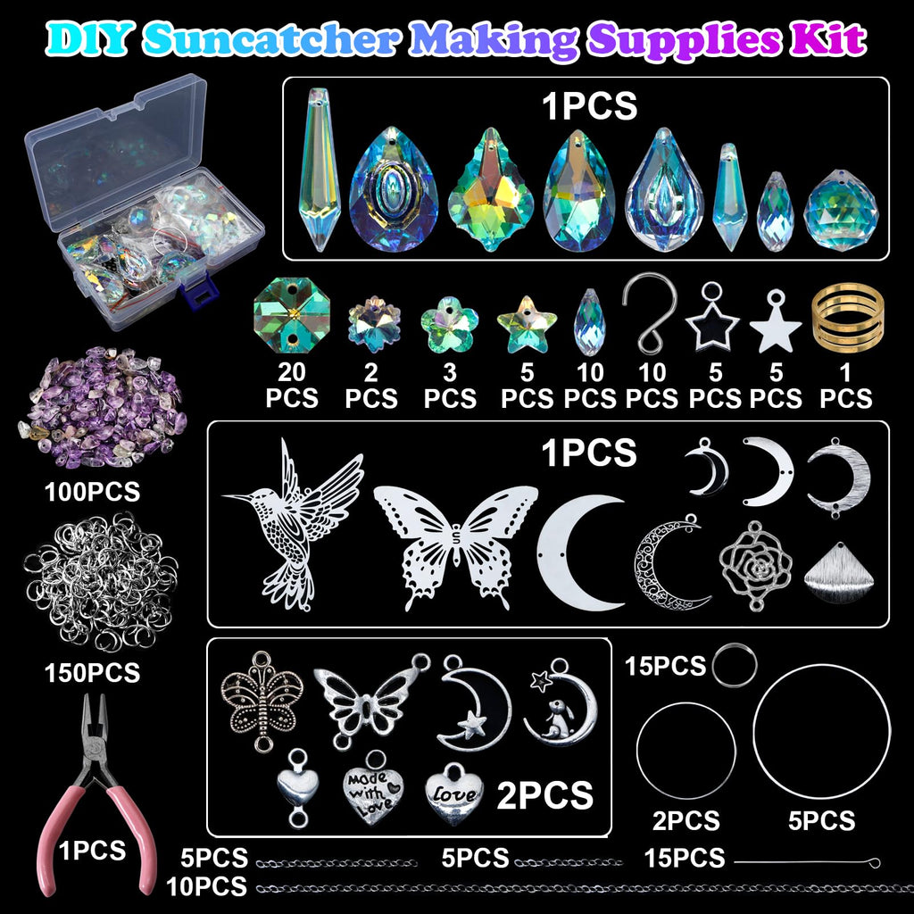 DIY Suncatchers Kit, 400pcs Sun Catchers Supplies Art and Crafts for Adults