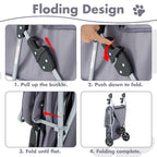 KMFurnila 3 Wheel Pet Stroller for Dogs and Cats, Foldable, Lightweight and Durable, Ideal for Small to Medium Pets, Includes Storage Basket and Cup Holders