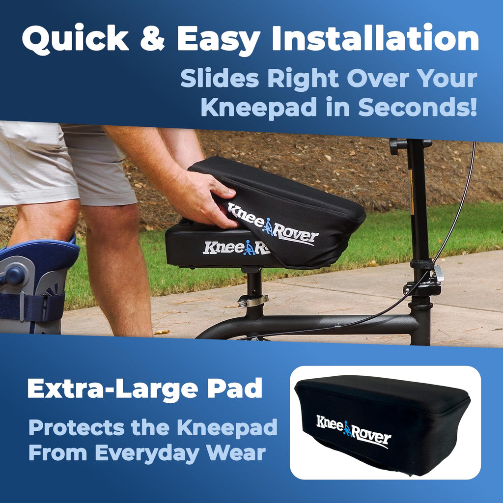 KneeRover Memory Pad Knee Scooter Pad Cover Cushion - Knee Rover Pad Accessory Features Removable Cover and Comfortable Memory Foam Cushion Insert - Knee Walker Pad Fits Most Models