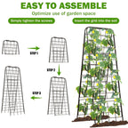 Heavy Duty 50"x17" Adjustable A-Frame Trellis for Climbing Plants – Rust-Proof Metal Garden Trellis with Dense Grid Design, Perfect for Raised Beds, Tomatoes, Cucumbers & Outdoor Vines (Black, 1 Pcs)