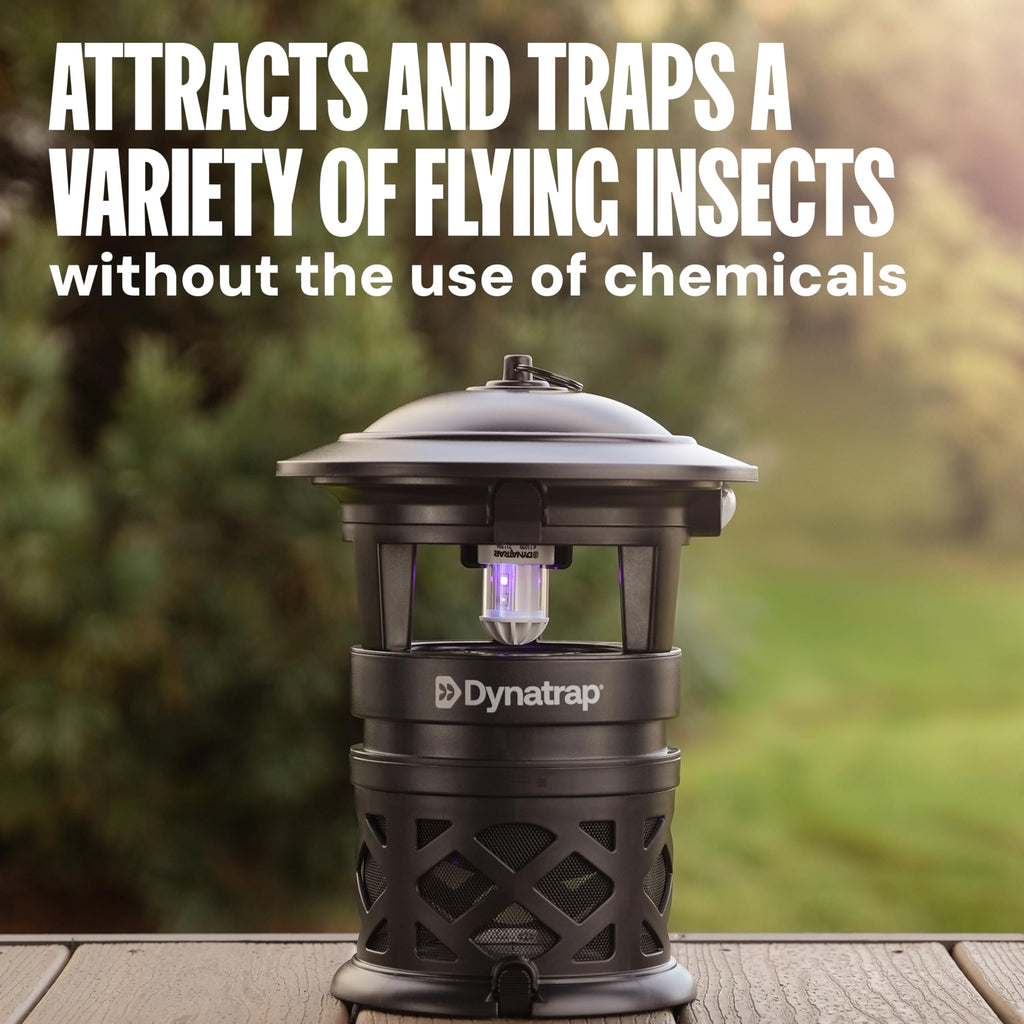 Dynatrap DT1130SR 1/2 Acre Mosquito & Flying Insect Outdoor Trap and Killer – Kills Mosquitoes, Flies, Wasps, Gnats, & Other Flying Insects - Bug Zapper Alternative – Black