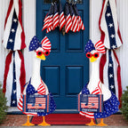 ENBOFID 4th of July Bikini Porch Goose Outfits, Patriotic Summer Goose Outfits Costume for 23inch Plastic Cement Statue, Independence Day Goose Outfits Clothes for Outdoor Garden Patio Decor