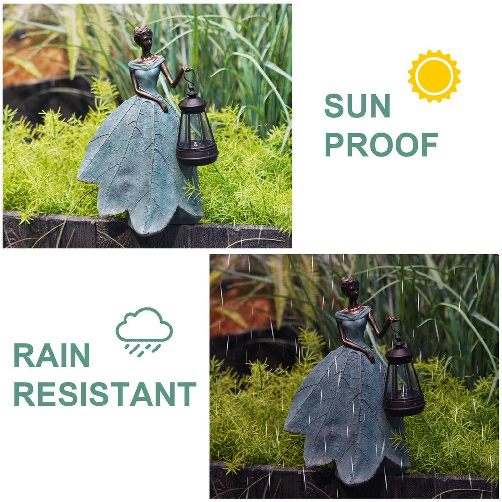 Guichifun Fairy Statues Garden Decor with Solar Lights Gifts for Women