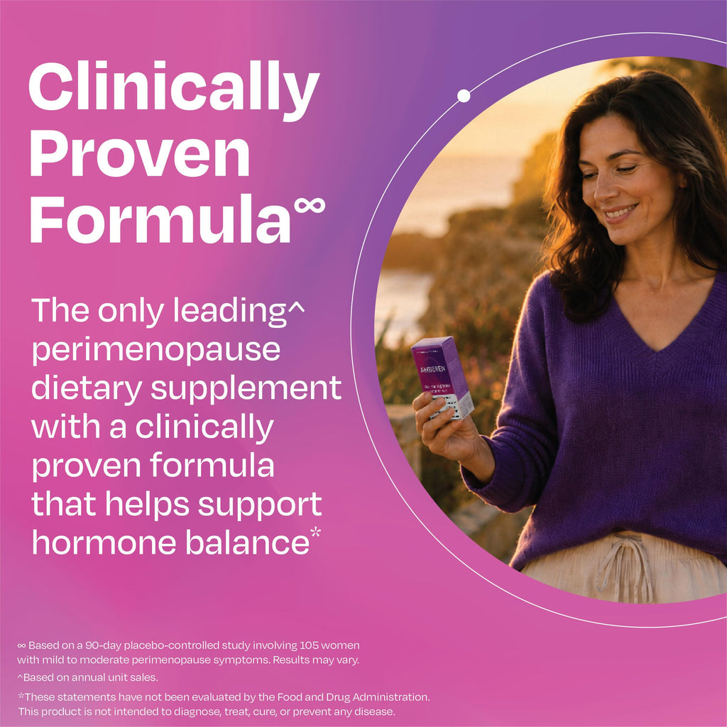 Amberen Perimenopause, Peri-Menopause Multi-Symptom Relief, Vitamin B, Vitamin E & Antioxidants Supplement, Helps Support Hormone Balance, Hot Flashes & Night Sweats, Supplements for Women, 180 Count
