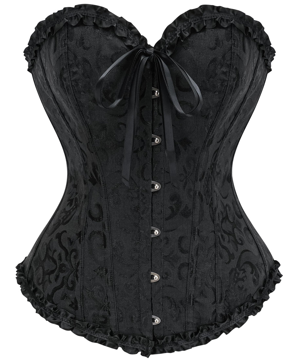 SZIVYSHI 14-Bone Overbust Corset Top - Black - Small