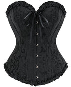 SZIVYSHI 14-Bone Overbust Corset Top - Black - Small