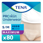 TENA ProSkin Small-Medium Nude-Colored Adult Female Moderate Absorbency Protective Disposable Underwear, 80 Count